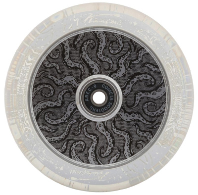 Колесо для ТРЮКОВОГО самоката Комета 120*30мм Тентакли (Прозрачный / Серый)