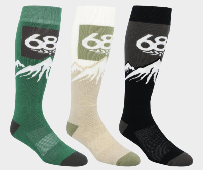 Носки сноубордические 686 SNOW CAPS SOCK 3-PACK EARTH TONES
