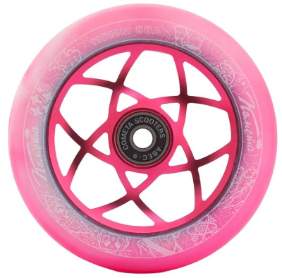 Колесо для ТРЮКОВОГО самоката Комета 110*24мм Атом Бело-розовый / Розовый