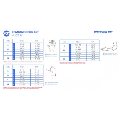 Комплект защиты для роликов Powerslide Standard Series Men Set Black (комплект из 3 элементов)