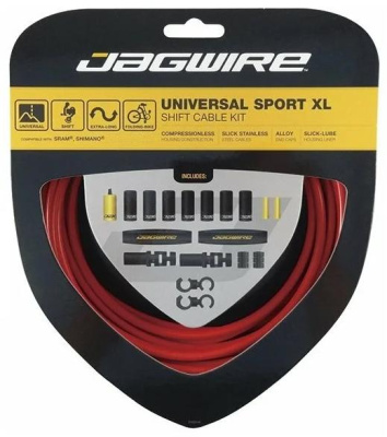 Комплект тросов переключения с оплетками JAGWIRE UCK612 Sport Shift XL красный