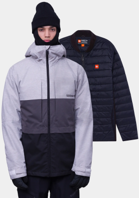 Сноубордическая куртка 686 MNS SMARTY 3-IN-1 FORM JACKET WHITE HEATHER CLRBLK