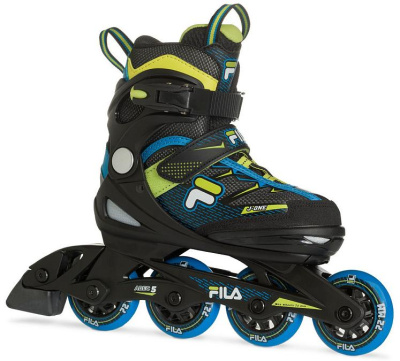 Роликовые коньки детские раздвижные FILA J-ONE blue/lime