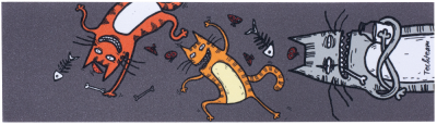 Шкурка для трюкового самоката TechTeam  Cats and milk 610x170 